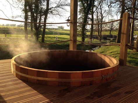 Cedar Spa Hot Tubs, Barrel Hot Tub, Wood Hot Tub, Rustic Hot Tubs, Wood Burning Hot Tub, Wooden Hot Tub, Wood Fired Hot Tub, Hot Tub Designs, Cedar Hot Tub