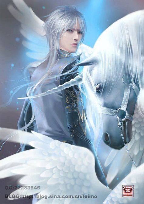 unicorn Animated Man, Elves And Fairies, Horror Posters, Fantasy Collection, Fantasy Male, Mystical Creatures, Gothic Art, Magical Creatures, Chinese Art