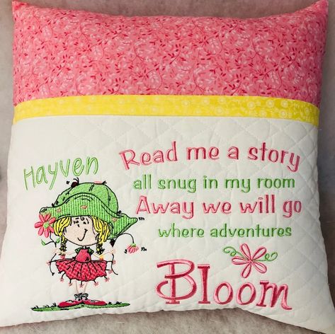 Bloom Reading Pillow | Etsy Girls Reading, Reading Pillows, Christmas Eve Traditions, Unicorn Pillow, Book Pillow, Pocket Pillow, Embroidered Pocket, Comfy Pillows, Reading Pillow