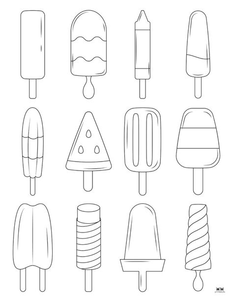 Help keep your kids entertained all summer long with 25 printable popsicle coloring pages. 100% FREE! Print from home. Popsicle Drawing, Donut Drawing, Free Print, Library Ideas, Cute Coloring Pages, Kids Entertainment, Popsicles, From Home, Free Printables