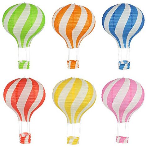 Hot Air Balloon Paper Lanterns for Wedding Birthday Engagement Christmas Party Decoration Colorful Set Pack of 6 zilue Hanging Hot Air Balloon, Hot Air Balloon Paper, Balloon Lanterns, Hot Air Balloon Decorations, Christmas Party Decor, Hanging Paper Lanterns, Lantern Set, Balloon Shapes, Decoration Birthday