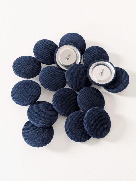 Navy Blue Fabric Covered Buttons - 28mm - Large Round Shank Back Buttons For Sewing and Crafts Soft Fabric Texture, Furniture Reupholstery, Sewing Upholstery, Upholstery Projects, Navy Blue Fabric, Secure Attachment, Bias Binding, Scrap Fabric, Fabric Covered Button