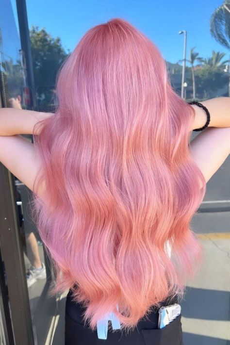 Light Pastel Pink Soft Waves Pink Hair Hairstyles, Pink Hair Ideas, Pastel Pink Hair Color, Champagne Hair, Light Brunette Hair, Long Pink Hair, Light Pastel Pink, Light Pink Hair, Bleaching Your Hair