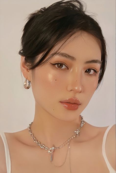 Japanese Wedding Makeup, Peach Makeup Look, Makeup Ala Korea, Makeup Asia, Makeup Cantik, Peach Makeup, Soft Makeup Looks, Cute And Aesthetic, Korean Eye Makeup