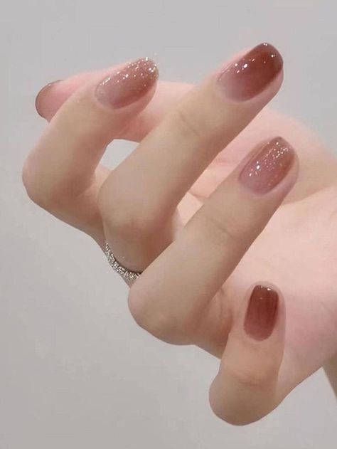 Nail Idea Glitter, Short Nails Manicure Ideas, Square Nail Colors, Manicure Short Nails, Subtle Nails, Blush Nails, Color Nails, Pretty Gel Nails, Soft Nails