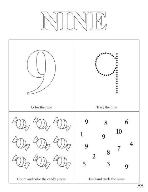 Choose from fifteen unique Number 9 tracing worksheets to help your young learner master this number. Print from home. 100% FREE! Number 9 Worksheets For Kindergarten, Number 9 Worksheets For Preschool, Number Identification Preschool, Number 9 Worksheet, Kindergarten Math Patterns, Kid Worksheets, Ab Pattern Worksheet, Preschool Pattern Worksheets, Writing Practice Preschool