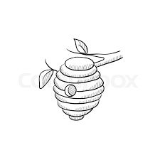 Beehive Drawing Simple, Beehive Drawing, Traditional Tattoo Man, Sketch Icon, Honey Bee Hives, Shrink Art, Simple Tattoo Designs, Handmade Stamps, Bee Tattoo