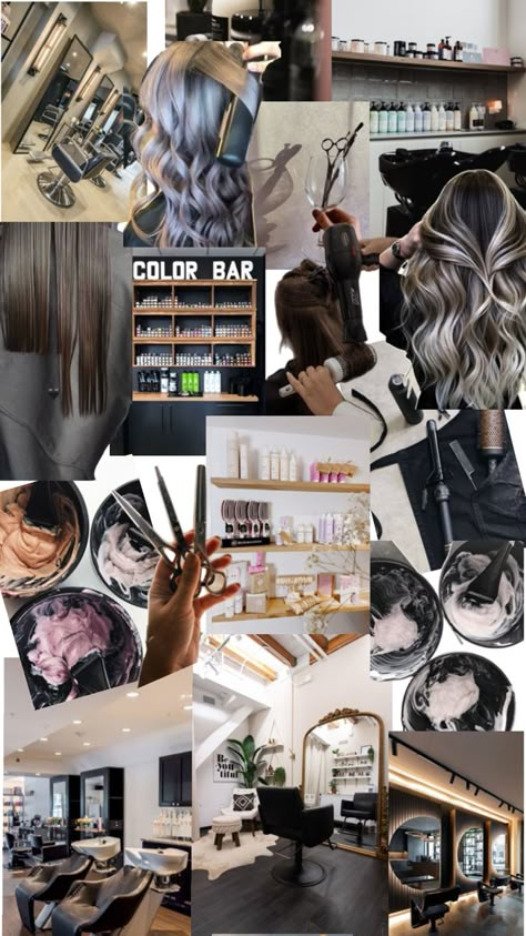 Hairdressing Aesthetic, Hair Salon Business Plan, Hairstylist Career, Beauty School Cosmetology, Salon Business Plan, Makeup Collage, Hair Salon Business, Career Vision Board, Salon Business