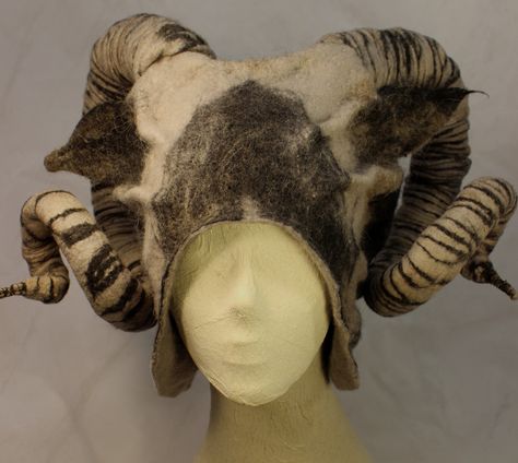 Wet Felted Horned hat by Norah Walsh Horned Headdress, Felted Creatures, Felted Hats, Forest Witch, Felt Hats, Crazy Hats, Fairy Clothes, Wet Felt, Hand Felted