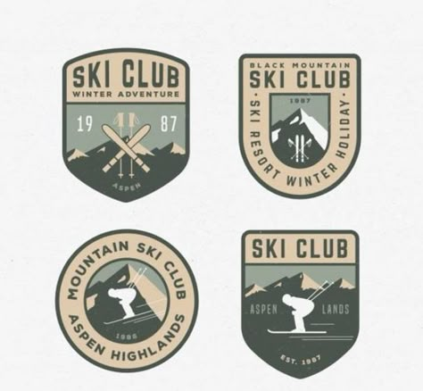 Ski Club Logo, Camp Badges, Logo Ski, Ski Logo, Graphic Hats, 50 Logo, Old Skis, Aspen Ski, Heli Skiing