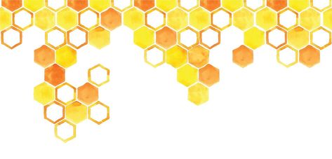 Watercolour Honeycomb, Banner Clip Art, Journal Inspiration Writing, Border Frame, Hexagon Pattern, Honey Bees, Web Banner, Bee Keeping, Presentation Design