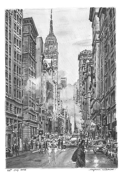 A Rainy Day Drawing, Stephen Wiltshire, Rainy Day Drawing, New York Drawing, Ideal Life, Streets Of New York, On A Rainy Day, 5th Avenue, A Rainy Day