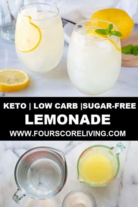 Easy Keto Lemonade using three ingredients. You're going to love this fresh sweet and tart low carb lemonade. It's the perfect sugar-free alternative for a classic drink. Keto Lemonade, Easy Lemonade Recipe, Sugar Free Lemonade, Homemade Lemonade Recipes, Low Carb Drinks, Lemonade Recipe, Fresh Lemonade, Homemade Lemonade, Keto Drink