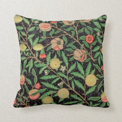 William Morris Fruit Pomegranate Floral Pattern Throw Pillow Family Room Chairs, Textile Design Pattern, William Morris Wallpaper, 3 October, Morris Wallpapers, Art Nouveau Pattern, Redecorating Ideas, Bright Paintings, Art And Craft Design