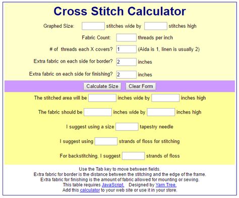 The Best Cross Stitch Calculators | Lord Libidan Cross Stitch Software, Cross Stitch Calculator, Dimensions Cross Stitch, Cross Stitch Fonts, Cross Stitch Thread, Stitch Fabric, Cross Stitch Tree, Cross Stitch Books, Cross Stitch Love