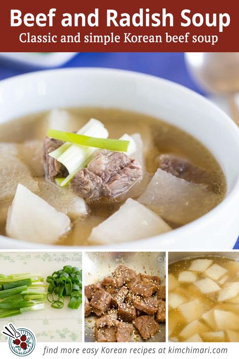 Korean Beef Soup, Korean Homes, Soup Korean, Radish Soup, Korean Radish, Asian Soup Recipes, Easy Korean Recipes, Korean Soup, Healty Dinner