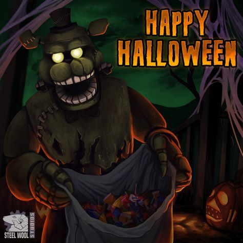 (20) Steel Wool Studios в Твиттере: «It’s that time again for creepies, crawlies, and spooky celebrations! Happy third anniversary, Curse of Dreadbear! 🎂🐻Happy Halloween, everyone! 🎃🕯️ https://t.co/umKQ1hOPaB» / Твиттер Happy Third Anniversary, Freddy 3, Fnaf Book, Third Anniversary, Animatronic Fnaf, Fnaf Wallpapers, Help Wanted, The Curse, Holiday Wallpaper