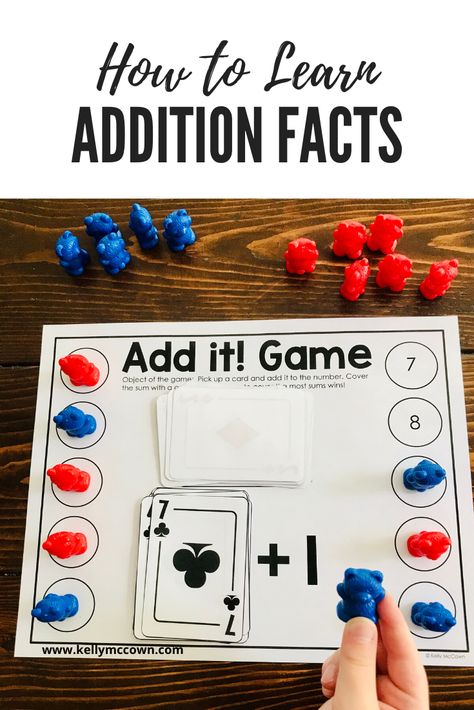 Addition Games Kindergarten, Math Games For Kindergarten, Addition Math Facts, Addition To 20, Games For Kindergarten, Math Card Games, Math Station, Addition Kindergarten, Addition Practice