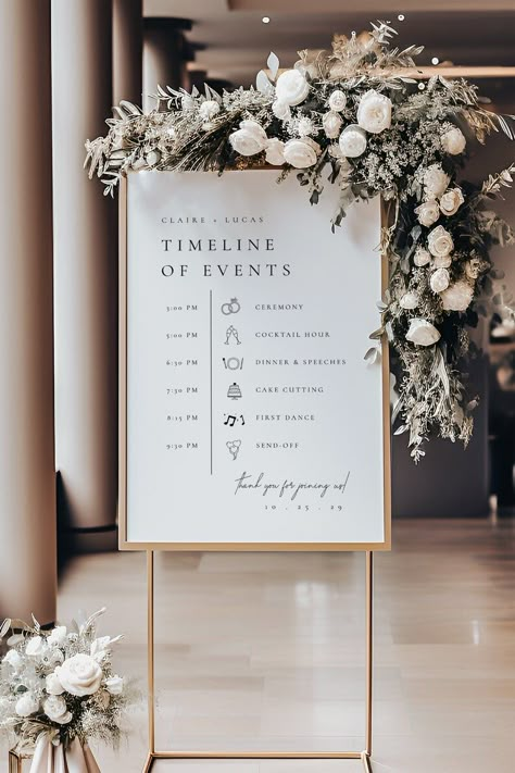 Order of events wedding sign