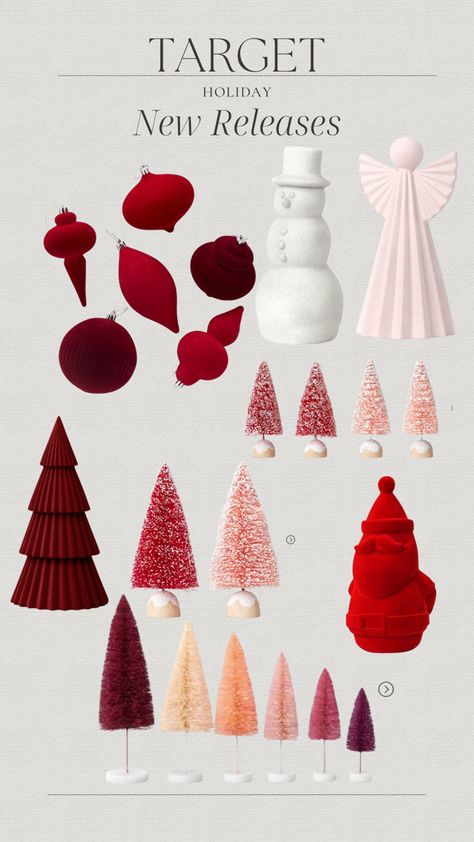 Diy Red Velvet Ornaments, Velvet Red Christmas Tree, Red Velvet Christmas Decor, Red Velvet Christmas Tree, Velvet Ornaments, Red Christmas Decor, Target Holiday, Decor 2023, Ideas Navidad