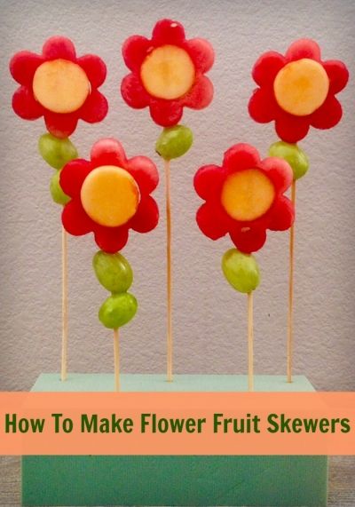 Fancy Fruit Skewers, Fruit Skewers Party, Fruit Skewers Ideas, Monster Garden, Rainbow Fruit Skewers, Edible Fruit Arrangements, Dry Floral Foam, Baby Shower Fruit, Bible Crafts Sunday School