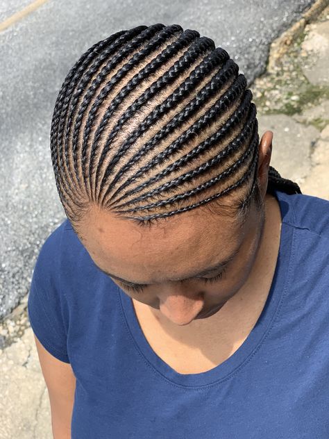 Plain Lines On Natural Hair, Natural Hair Lines Styles, Hairstyles Without Braids, Freehand Hairstyle, Lines Hairstyles, Ghana Braids Hairstyles, Scalp Braids, Natural Braided Hairstyles, African Hair Braiding Styles