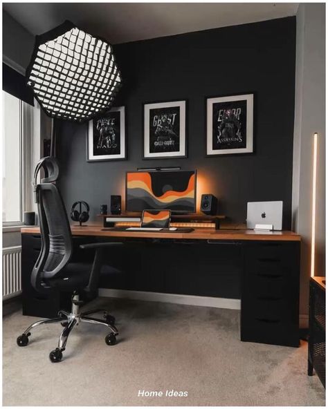 Efficient Home Office, Minimal Desk Setup, Home Office Designs, Office Design Home, Design Home Office, Designers Home, Modern Home Offices, Office Decor Home, Home Studio Setup