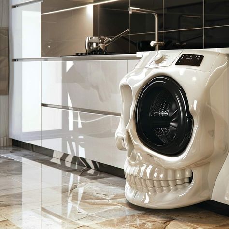 Skull Furniture, Funky House, Weird Furniture, Chevy Traverse, Spooky Home Decor, Dark Home Decor, Diy Home Cleaning, Goth Home, Goth Home Decor