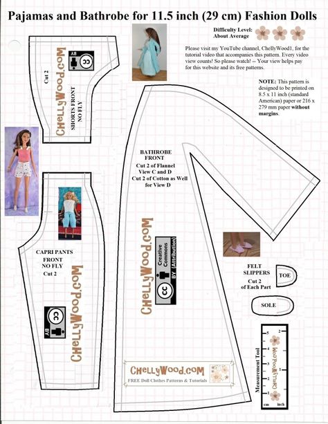 Barbie Robe Pattern Free, Barbie Doll Pajamas Diy, Printable Barbie Clothes Patterns Free, Barbie Doll Patterns Free, Ken Doll Clothes Patterns Free Printable, Barbie Doll Sewing Patterns Free, Free Barbie Doll Clothes Patterns, Barbie Doll Clothes Patterns Free Printable, Free Barbie Patterns