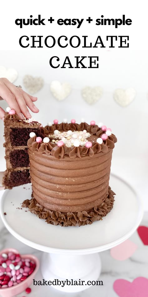 Fluffy Chocolate Cake Recipe, 6 Inch Chocolate Cake Recipe, 6 Inch Cake Recipe, 6 Inch Chocolate Cake, Chocolate Ganache Buttercream, Beautiful Chocolate Cake, Classic Chocolate Cake Recipe, Ganache Buttercream, Fluffy Chocolate Cake