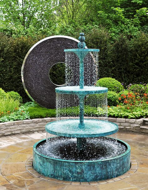 Water Fountain Ideas, Decorative Water Fountain, Water Fountain Design, Fountain Ideas, Main Entrance Door Design, Rhs Chelsea Flower Show, Garden Water Feature, Diy Garden Fountains, Fountain Design