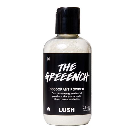 VegNews.LushTheGreeench_DeodorantPowder_PDP_80g-EN Shaving Lotion, Bubble Bath Soap, Deodorant Powder, Best Natural Deodorant, Organic Deodorant, Thyme Oil, Lush Cosmetics, Perfume Body Spray, Goin Down