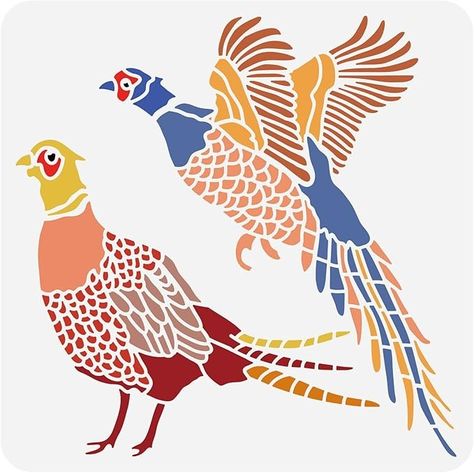 Amazon.com: BENECREAT Wild Pheasant Bird Pattern Stencil, 12x12inch Reusable PET Drawing Painting Template for Art Painting, Scrabooking and Wall Decoration Watercolor Pheasant, Pheasant Drawing, Pheasant Art, Sage Grouse, Wildlife Drawing, Pet Drawing, Pattern Stencil, Pets Drawing, Painting Templates