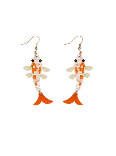 Goldfish Earrings | TattyDevine – Tatty Devine Goldfish Earrings, Lesbian Earrings, Jellyfish Earrings, Moon Jellyfish, Small Pond, Diy Earrings Polymer Clay, Tatty Devine, Quirky Earrings, Funky Earrings