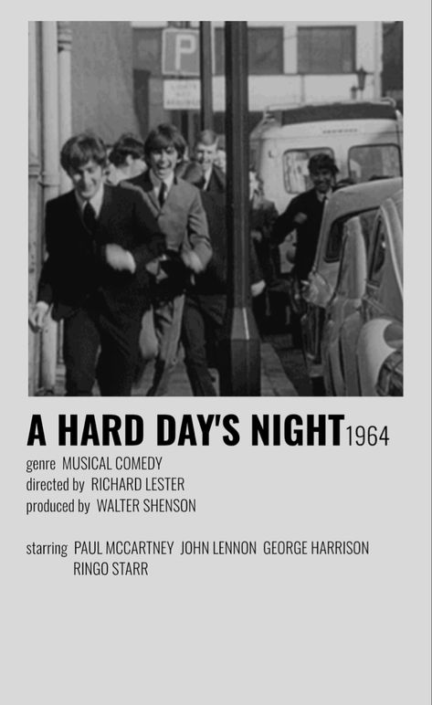 A Hard Days Night Movie, Cinema Pics, Childhood Films, Beatles Movie, Hard Days Night, Beatles Wallpaper, Beatles Poster, Night Film, Night Movie