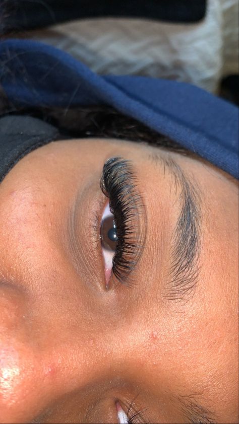 Individual Lashes Black Women Natural, Lashes On Black Women, Fusion Lashes, Short Individual Lashes, Natural Lash Extensions Black Women, Wispy Hybrid Lash Extensions Black Women, Mink Lashes Extensions Black Women, Individual Lashes Black Women, Hybrid Lash Extensions Black Women