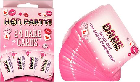 1 PACK OF 24 PARTY DARE CARD ACCESSORIES Party Dares, Fun Dares, Hen Party Ideas, Hen Party Games, Hen Party Accessories, Awesome Bachelorette Party, Girls Night Party, Stag Do, Stag Party