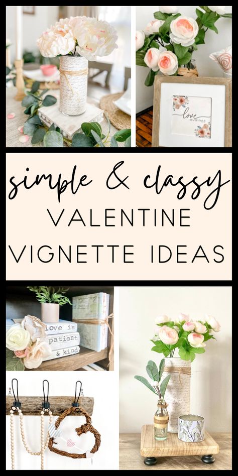 Valentines Day Vignettes, Boho Valentines Day Decor, Valentines Mantle Decor, Valentine Vignette, Valentine Mantle Decor, Neutral Valentines Decor, Valentines Tablescape, February Decor, Valentine Day Table Decorations