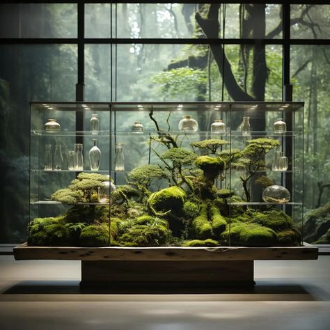 Terrarium Interior Design, Tropical Terrariums, Modern Terrarium, Exhibition Display Design, Amazing Aquariums, Fish Tank Terrarium, Labyrinth Design, Aquascape Design, Plant Installation