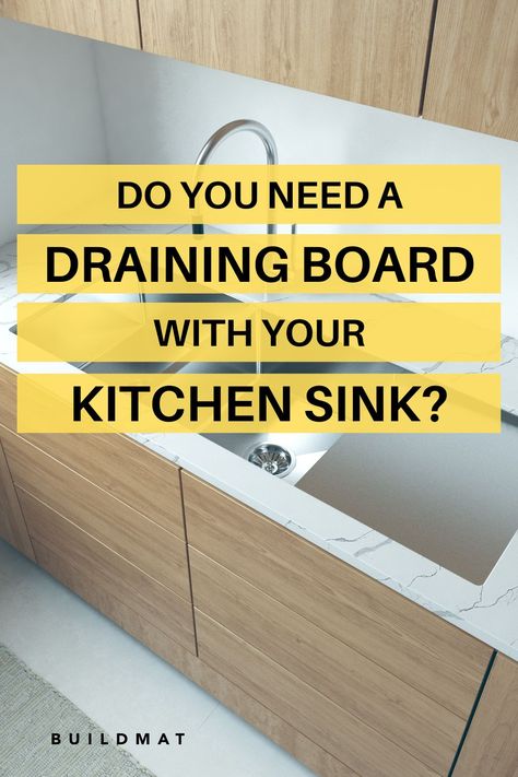 Do you need draining board ideas to go with your kitchen sink? What is the difference between a draining board and a dish rack? While there's great draining board ideas to go with some kitchen sinks, you'll want to consider what kind of counter tops to pair with them. Check out our advice article at Buildmat, where you can decide whether or not you really need a draining board with your kitchen sink. Draining Board Ideas Dish Racks, Draining Board Ideas, Kitchen Sinks With Drain Boards, Kitchen Sinks Ideas Undermount, Kitchen Rack Organization, Dish Rack Ideas, Kitchen Sink With Drainboard, Kitchen Sink Drainboard, Sink With Drainboard