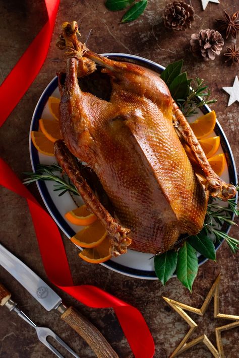 Traditional German Roast Goose - Days of Jay Goose Brine Recipe, Roast Goose Christmas, Duck Recipes Whole Slow Cooker, Christmas Goose Recipes, Cooking Goose, Goose Recipes Wild, Goose Roast, German Roast, Goose Breast Recipe