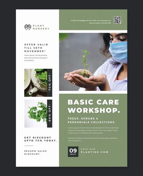 Plant Nursery Flyer Design Template PSD Nursery Flyer Design, Flyers Design, Flyer Design Templates, Business Promotion, Plant Nursery, Type Setting, Flyer Template, Flyer Design, Design Template