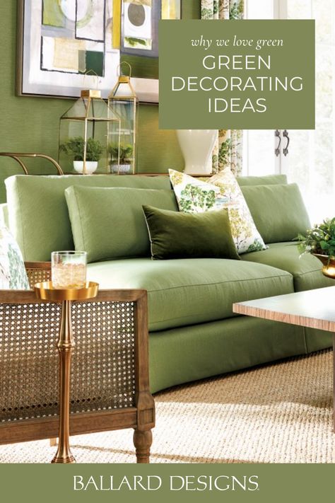 Five tips to use the color green to decorate with style Green Living Room Green Sofa, Celadon Green Living Room, Bright Green Interior Design, White And Green Living Room Ideas, Lime Green Sofa Living Room Ideas, Gold And Wood Living Room, Light Blue And Green Living Room, Decorating With Green Accents, Green Interior Design Living Room