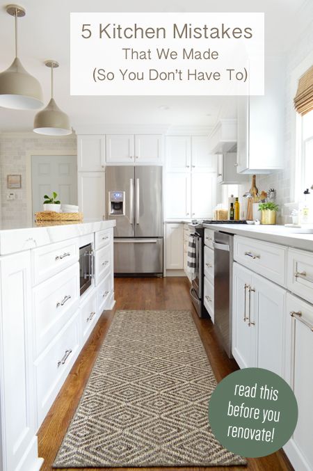 Five Kitchen Remodel Mistakes That We Made (So You Don't Have To!) | Young House Love Kitchen Cabinet Organization Layout, Galley Kitchen Remodel, White Kitchen Remodeling, Narrow Kitchen, Cabinet Remodel, Small Remodel, Kitchen Remodel Before And After, Kitchen Designs Layout, Kitchen Remodeling Projects