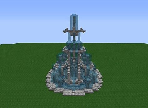 Minecraft Fountain, Villa Minecraft, Minecraft Kingdom, Minecraft Idea, Mine Minecraft, Minecraft Statues, Fountain Garden, Minecraft Structures, Minecraft Castle