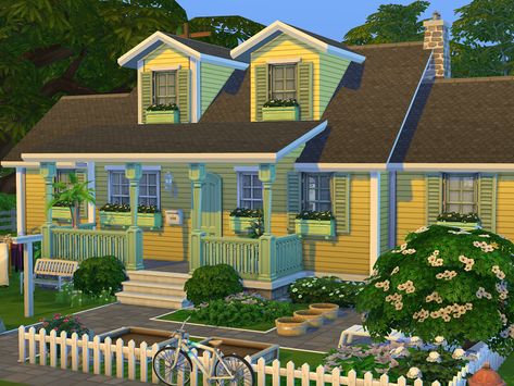 Sims 4 — Grannys Cute Cottage // no CC by Flubs79 — here is a cute and cozy Cottage which could be owned by a Granny it Sims 4 Residential Lots, Sims 4 Residential, Grandma House, Sims 4 Cottage, Modern Wood Kitchen, Spooky Movies, Tiny Cottage, Cute Cottage, Island Living