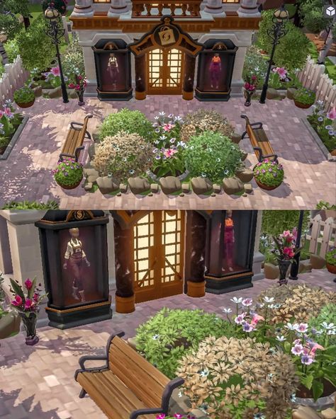 Old Animal Crossing, Sitting Garden, Dreamland Ideas, Disney House Ideas, Disney Island, Flower Garden Ideas, Cottagecore Forest, Deco Disney, Valley Game