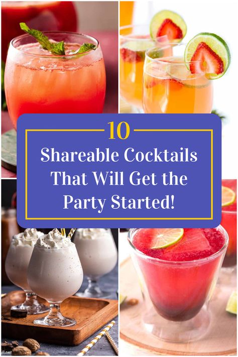 Collage of 4 shareable cocktails. Bring Your Own Cocktail Party, Game Night Cocktails, Game Night Drinks, Dinner Party Drinks, Girls Night Cocktails, Teenage Parties, Bach Weekend, Progressive Dinner, Cocktail Theme