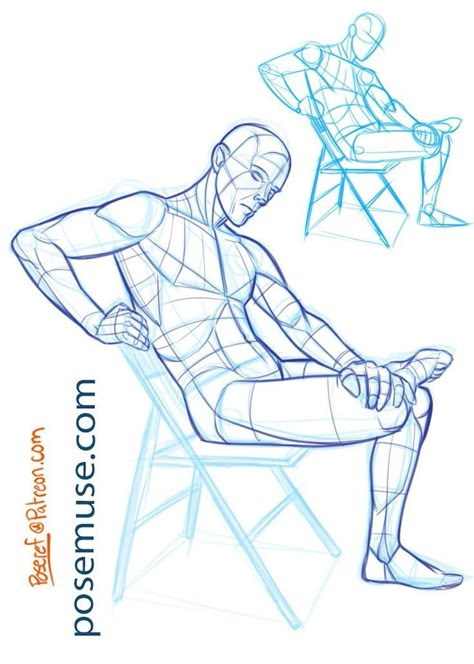 Poses For Artists, Sitting Pose Reference, Chair Drawing, Human Figure Sketches, Chair Pose, Male Pose Reference, Sketch Poses, Body Sketches, Anatomy Sketches