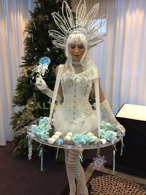 Winter Wonderland themed entertainment to hire -  Winter Kisses canape hostess mingling with guests.  http://www.calmerkarma.org.uk/winter-wonderland.htm    Perfect for corporate Christmas parties.   Hire across the UK inc MANCHESTER, LONDON, Cheshire, BIRMINGHAM, CARDIFF, Bristol Winter Wonderland Costume, London Cheshire, Winter Theme Party, Winter Wonderland Dress, Winter Wonderland-party, Winter Wonderland Outfit, Wonderland Outfit, Winter Wonderland Party Theme, Manchester London